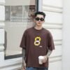 ADM New Suede Foam Print T-shirt 825180 - 200gsm Premium Cotton | Streetwear Wholesale (3 Colors) - Coffee