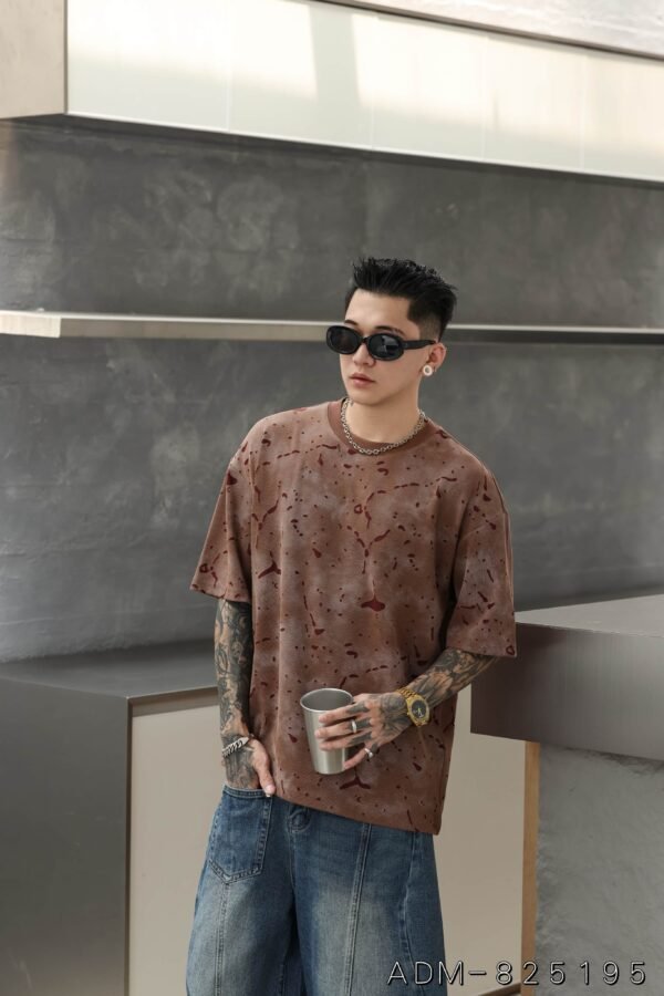 ADM New Two Tone Burnout Washed T-shirt 825195 - 200gsm Premium Cotton | Streetwear Wholesale (4 Colors) - Image 2