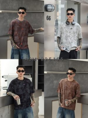 ADM New Two Tone Burnout Washed T-shirt 825195 - 200gsm Premium Cotton | Streetwear Wholesale (4 Colors)