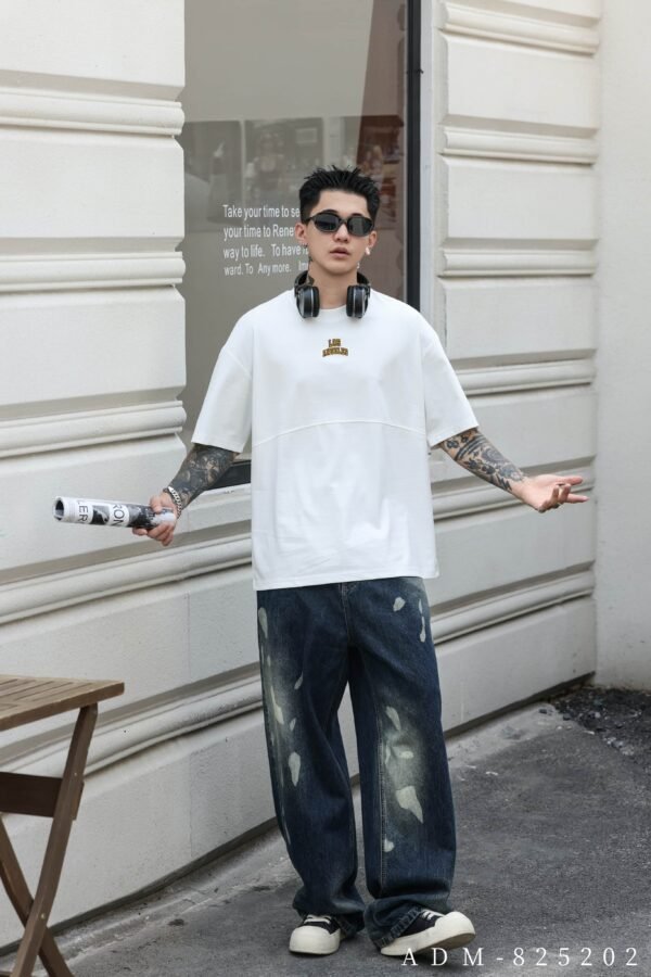 ADM New Velvet Foam Print Cotton T-shirt 825202 - 200gsm Premium Streetwear | Wholesale (3 Colors) - Image 10