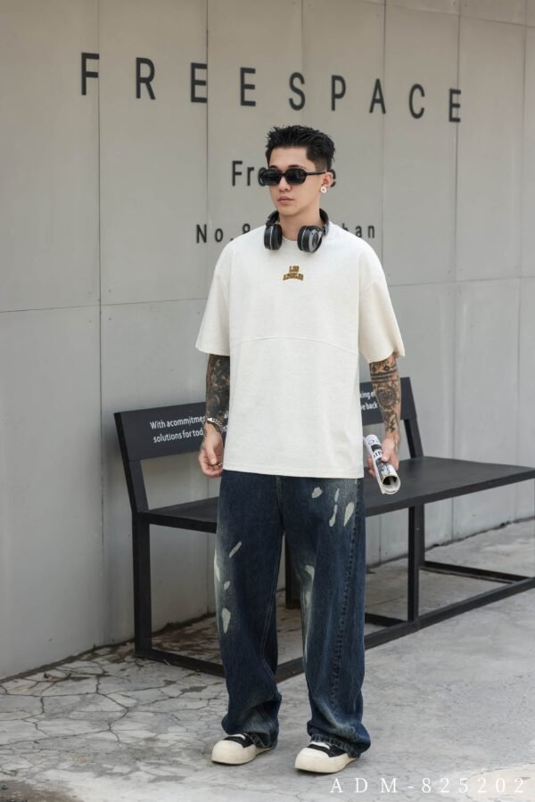 ADM New Velvet Foam Print Cotton T-shirt 825202 - 200gsm Premium Streetwear | Wholesale (3 Colors) - Image 4