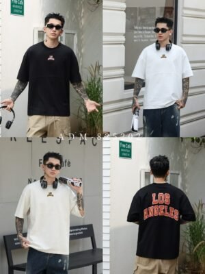 ADM New Velvet Foam Print Cotton T-shirt 825202 - 200gsm Premium Streetwear | Wholesale (3 Colors)