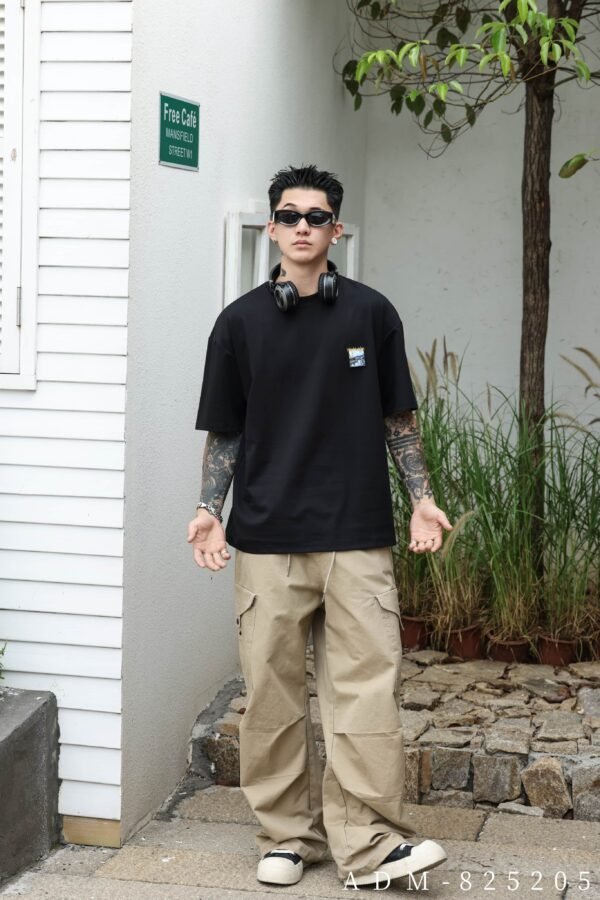 ADM New Double-Layer Embroidered Logo T-shirt 825205 - 200gsm Premium Cotton | Streetwear Wholesale (3 Colors) - Image 11