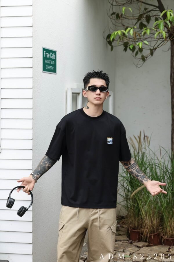 ADM New Double-Layer Embroidered Logo T-shirt 825205 - 200gsm Premium Cotton | Streetwear Wholesale (3 Colors) - Image 10