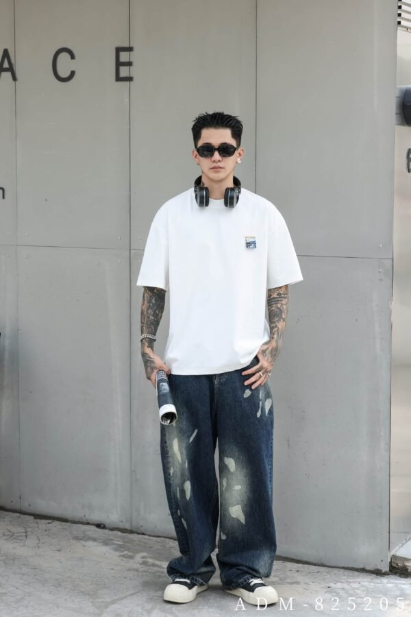 ADM New Double-Layer Embroidered Logo T-shirt 825205 - 200gsm Premium Cotton | Streetwear Wholesale (3 Colors) - Image 8
