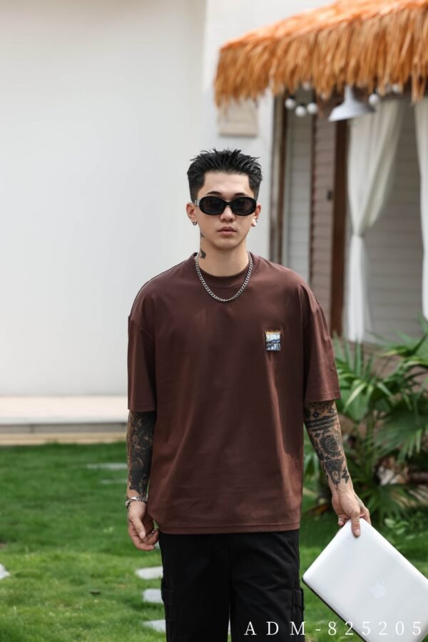 ADM New Double-Layer Embroidered Logo T-shirt 825205 - 200gsm Premium Cotton | Streetwear Wholesale (3 Colors) - Image 3