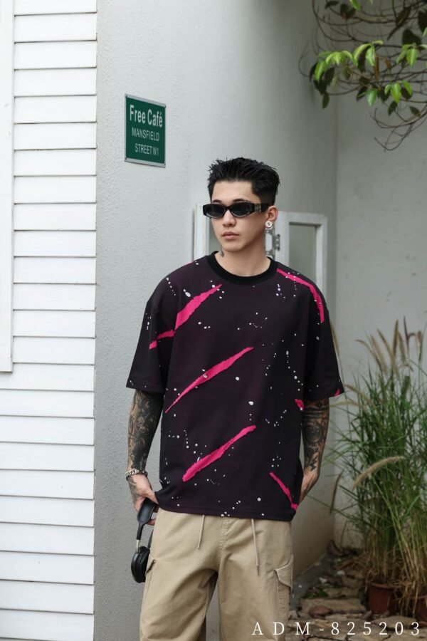 ADM New Two-Tone Burnout Splatter T-shirt 825203 - 200gsm Premium Streetwear | Wholesale (4 Colors) - Image 5