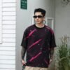 ADM New Two-Tone Burnout Splatter T-shirt 825203 - 200gsm Premium Streetwear | Wholesale (4 Colors) - ​​Black