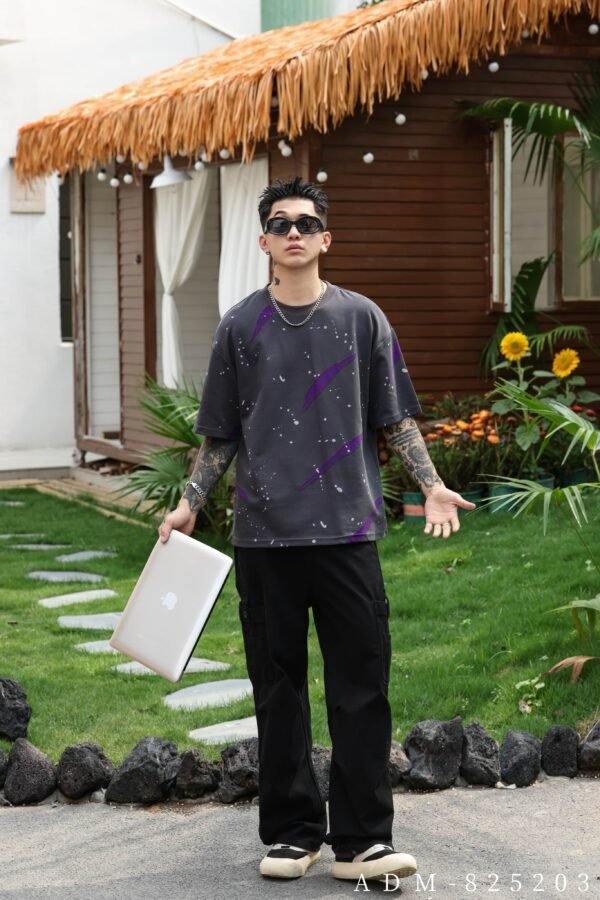 ADM New Two-Tone Burnout Splatter T-shirt 825203 - 200gsm Premium Streetwear | Wholesale (4 Colors) - Image 4