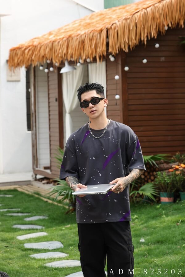 ADM New Two-Tone Burnout Splatter T-shirt 825203 - 200gsm Premium Streetwear | Wholesale (4 Colors) - Image 2