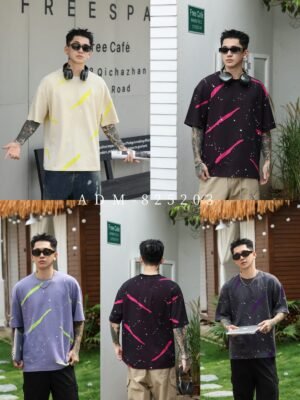 ADM New Two-Tone Burnout Splatter T-shirt 825203 - 200gsm Premium Streetwear | Wholesale (4 Colors)