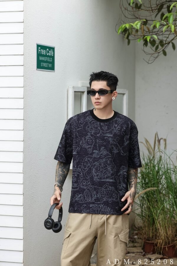 ADM New Terry Two-Tone Burnout All-Over Print T-shirt 825208 - 200gsm Premium Cotton | Streetwear Wholesale (3 Colors) - Image 10