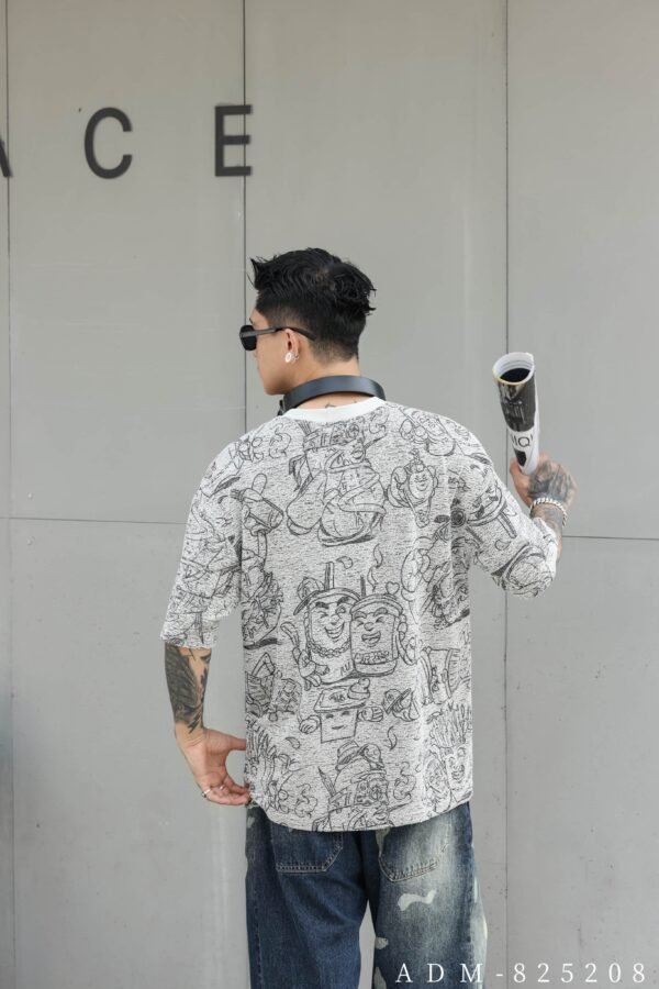 ADM New Terry Two-Tone Burnout All-Over Print T-shirt 825208 - 200gsm Premium Cotton | Streetwear Wholesale (3 Colors) - Image 6