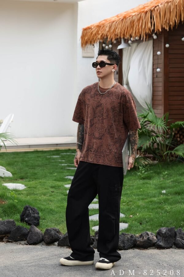 ADM New Terry Two-Tone Burnout All-Over Print T-shirt 825208 - 200gsm Premium Cotton | Streetwear Wholesale (3 Colors) - Image 4