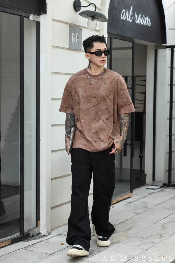 ADM New Two-Tone Burnout Washed T-shirt 825206 - 200gsm Premium Cotton | Streetwear Wholesale (4 Colors) - Image 6