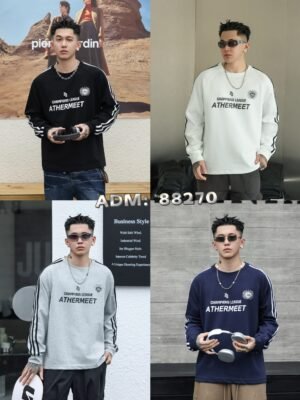 ​​ADM New Retro Stripe Raglan Sweatshirt 88270 - 280gsm Premium Cotton | Bulk Wholesale (4 Colors)​​