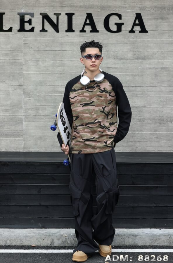 ​​ADM New Vintage Camo Raglan Sweatshirt 88268 - 280gsm Premium Cotton | Bulk Wholesale (2 Colors)​​ - Image 4