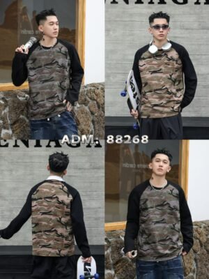​​ADM New Vintage Camo Raglan Sweatshirt 88268 - 280gsm Premium Cotton | Bulk Wholesale (2 Colors)​​