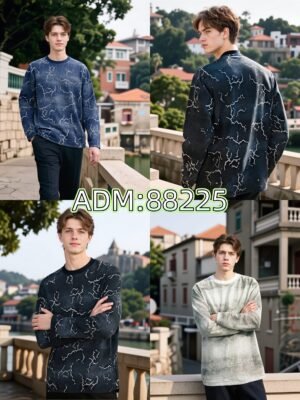 Specialty Flocked Fabric Sweatshirt | Premium Crewneck 88225# | Exclusive Wholesale Streetwear