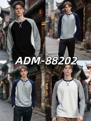 New Innovative Contrast Patchwork Hoodie | 88202# Structural Crewneck Sweatshirt