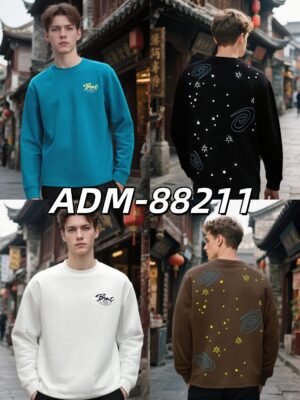 New Retro Outdoor Sweatshirt | Flocked Foam Crewneck 88211# | Wholesale Streetwear