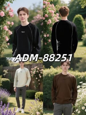 Huso Stitch Structural Sweatshirt | Designer Crewneck 88251# | Premium Wholesale Streetwear