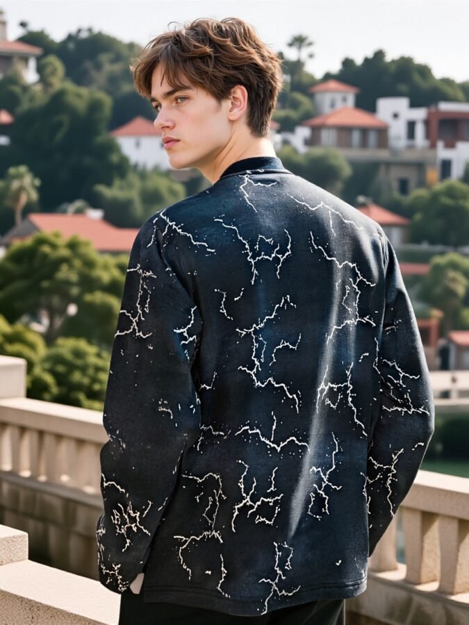 Specialty Flocked Fabric Sweatshirt | Premium Crewneck 88225# | Exclusive Wholesale Streetwear - Image 10