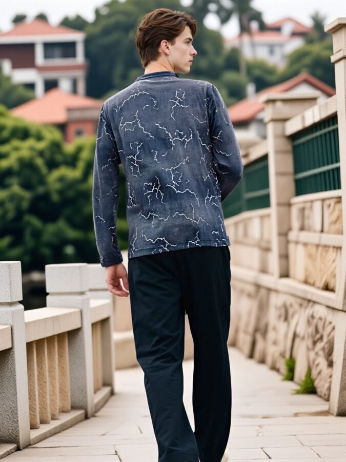 Specialty Flocked Fabric Sweatshirt | Premium Crewneck 88225# | Exclusive Wholesale Streetwear - Image 7
