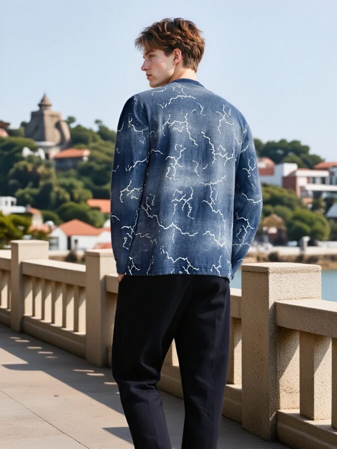 Specialty Flocked Fabric Sweatshirt | Premium Crewneck 88225# | Exclusive Wholesale Streetwear - Image 5