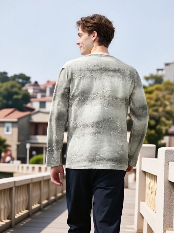 Specialty Flocked Fabric Sweatshirt | Premium Crewneck 88225# | Exclusive Wholesale Streetwear - Image 16