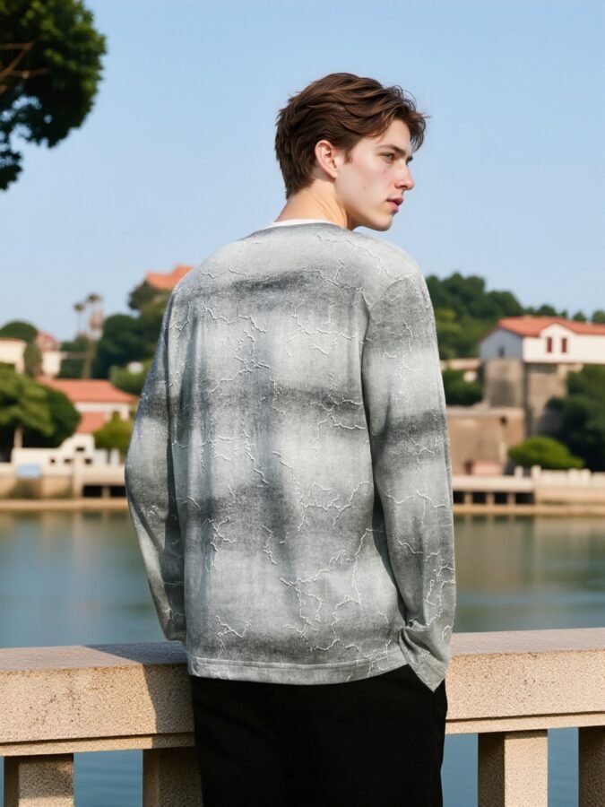 Specialty Flocked Fabric Sweatshirt | Premium Crewneck 88225# | Exclusive Wholesale Streetwear - Image 15
