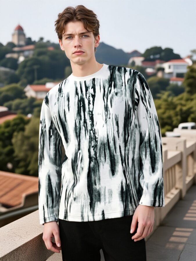 Hand-Painted Designer Sweatshirt | Artistic Crewneck 88227# | Exclusive Wholesale Streetwear - Image 5