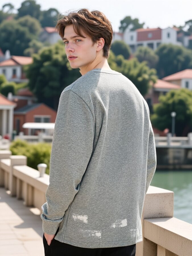 Hem Embroidered Designer Sweatshirt | Printed Crewneck 88232# | Premium Wholesale Streetwear - Image 16