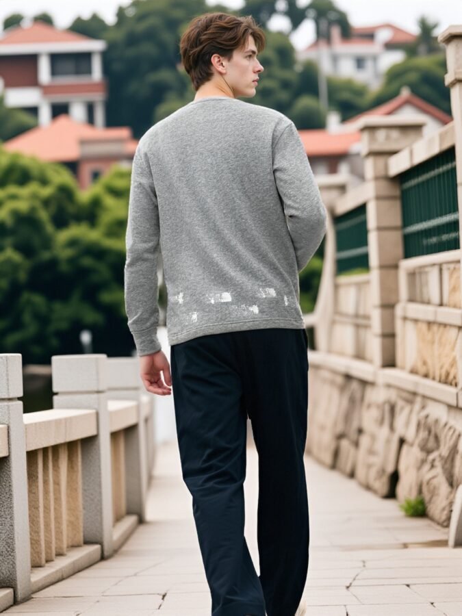 Hem Embroidered Designer Sweatshirt | Printed Crewneck 88232# | Premium Wholesale Streetwear - Image 15