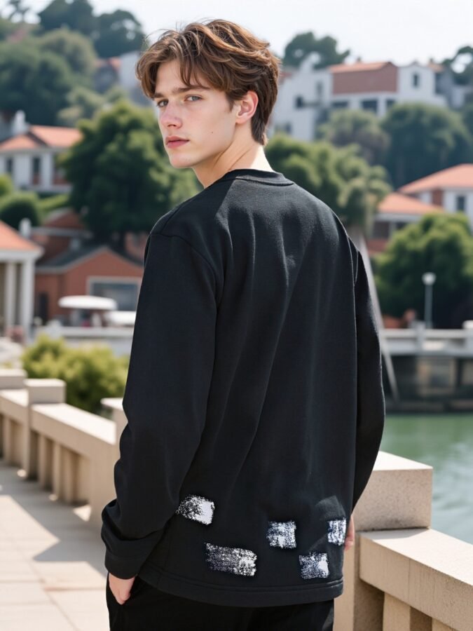 Hem Embroidered Designer Sweatshirt | Printed Crewneck 88232# | Premium Wholesale Streetwear - Image 6