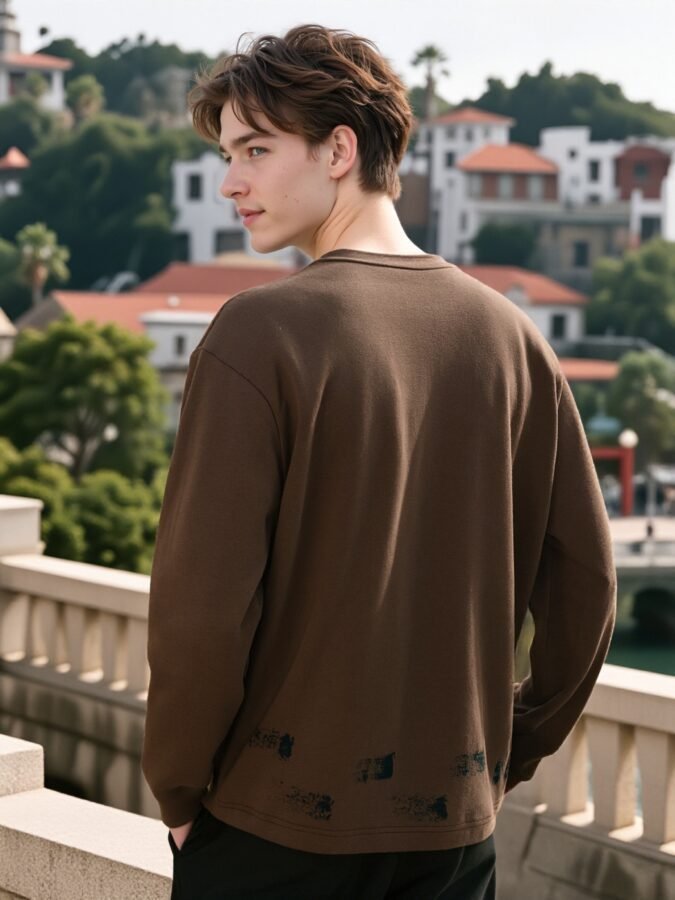 Hem Embroidered Designer Sweatshirt | Printed Crewneck 88232# | Premium Wholesale Streetwear - Image 11