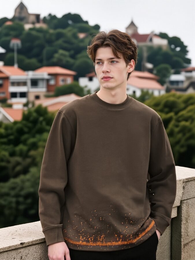 Hand-Painted Designer Sweatshirt | Artistic Crewneck 88250# | Exclusive Wholesale Streetwear - Image 10