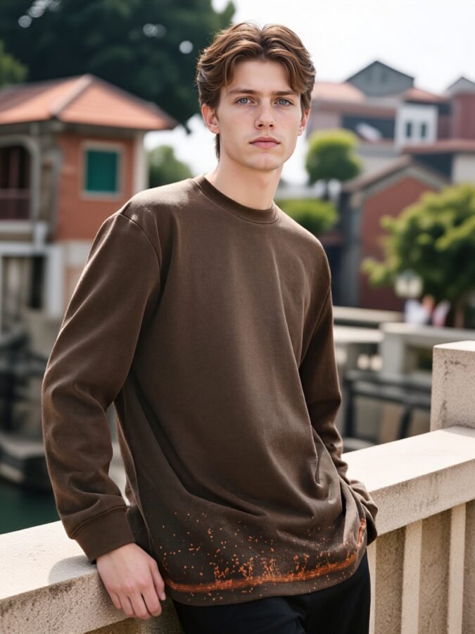 Hand-Painted Designer Sweatshirt | Artistic Crewneck 88250# | Exclusive Wholesale Streetwear - Image 8