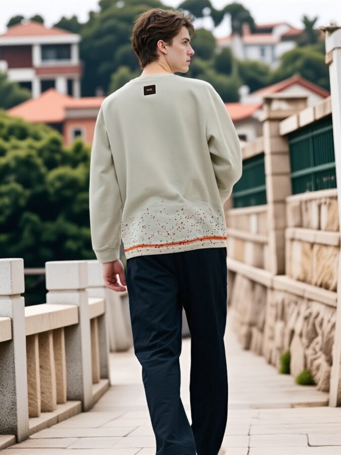 Hand-Painted Designer Sweatshirt | Artistic Crewneck 88250# | Exclusive Wholesale Streetwear - Image 6