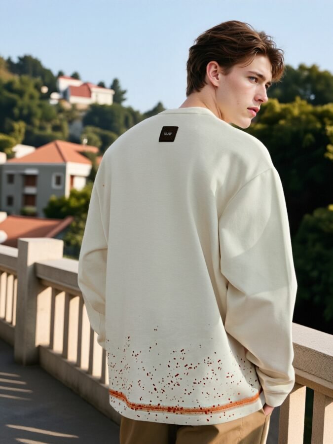 Hand-Painted Designer Sweatshirt | Artistic Crewneck 88250# | Exclusive Wholesale Streetwear - Image 5