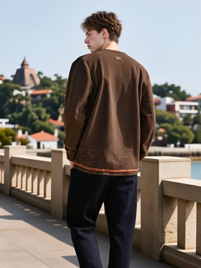 Hand-Painted Designer Sweatshirt | Artistic Crewneck 88250# | Exclusive Wholesale Streetwear - Image 12