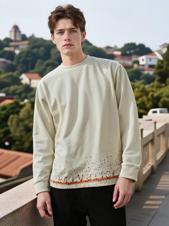 Hand-Painted Designer Sweatshirt | Artistic Crewneck 88250# | Exclusive Wholesale Streetwear - Image 4