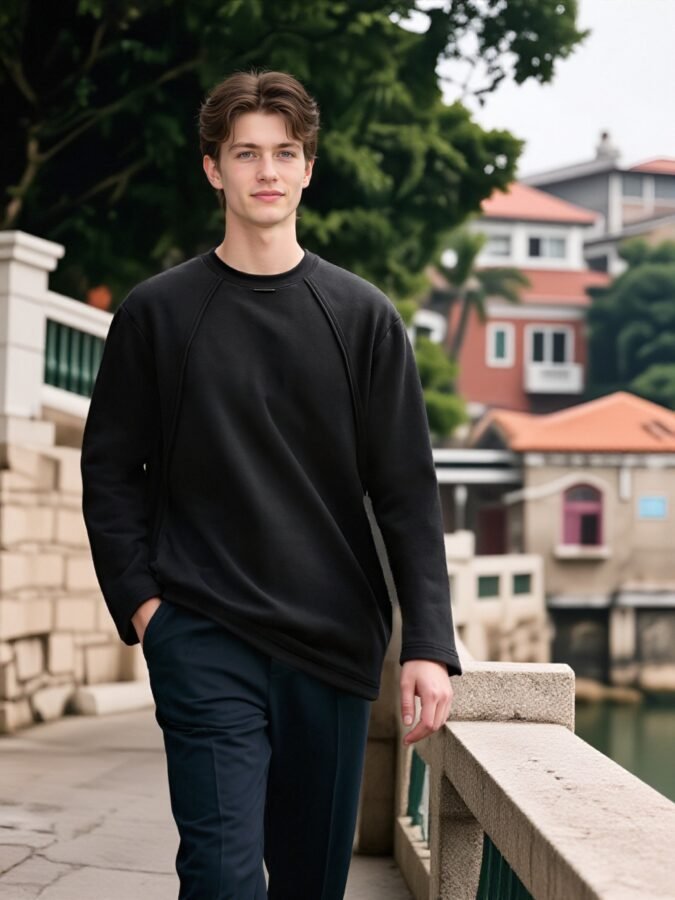 Structural Labeled Sweatshirt | Designer Crewneck 88262# | Premium Wholesale Streetwear - Image 7
