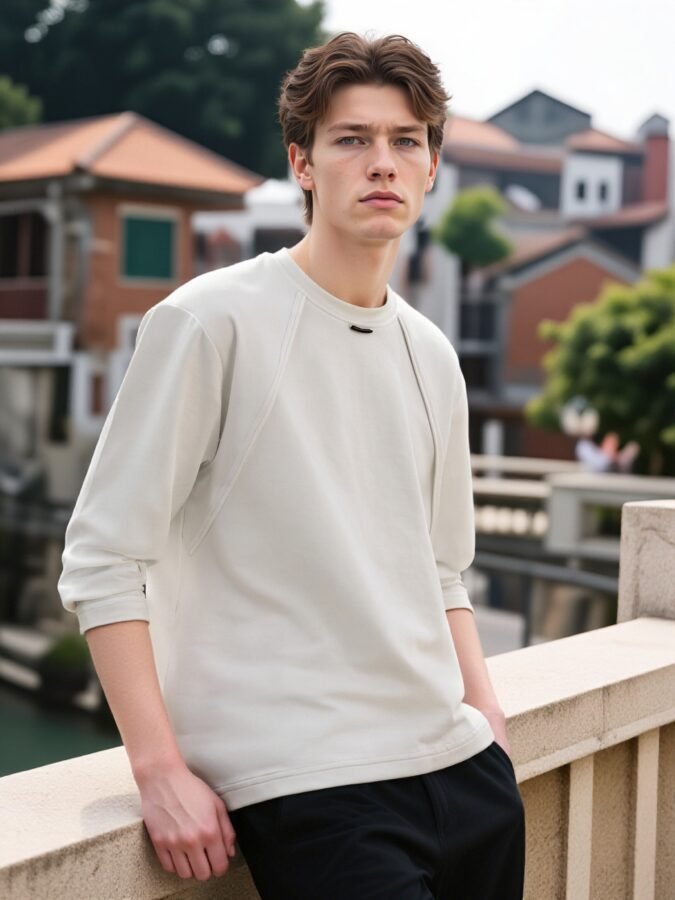 Structural Labeled Sweatshirt | Designer Crewneck 88262# | Premium Wholesale Streetwear - Image 4