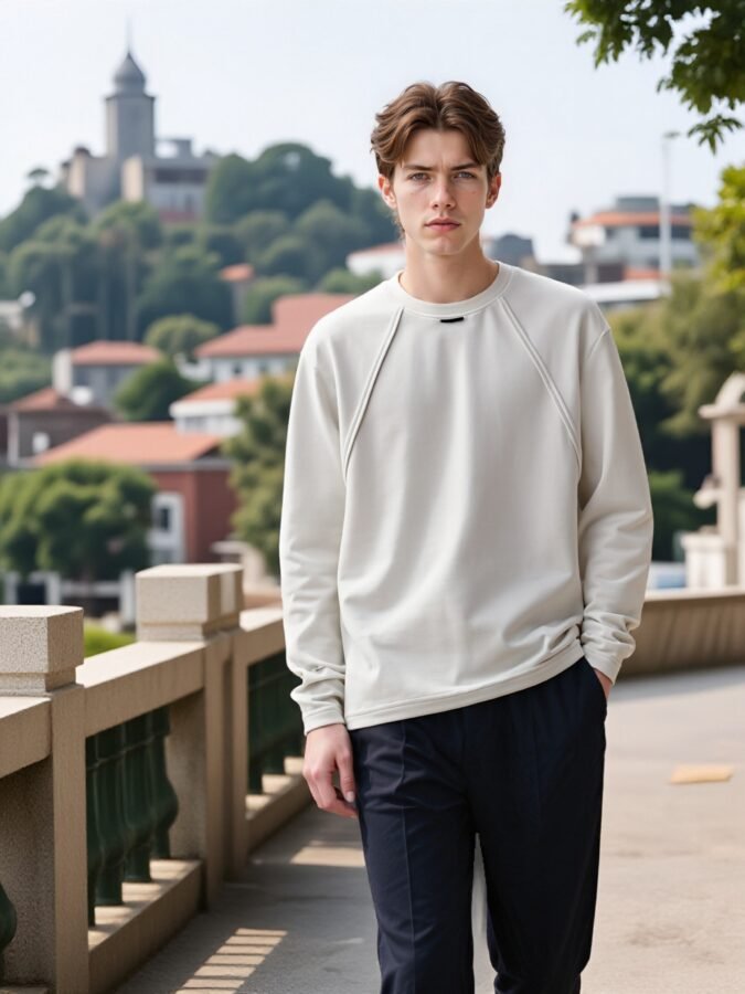 Structural Labeled Sweatshirt | Designer Crewneck 88262# | Premium Wholesale Streetwear - Image 2