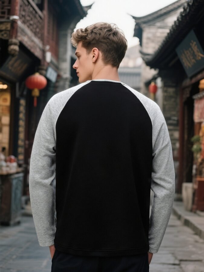 New Innovative Contrast Patchwork Hoodie | 88202# Structural Crewneck Sweatshirt - Image 16
