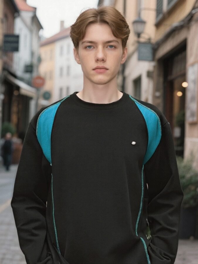 Revolutionary Color-Block Hoodie | 88205# Hass Stitch Structural Sweatshirt - Image 10