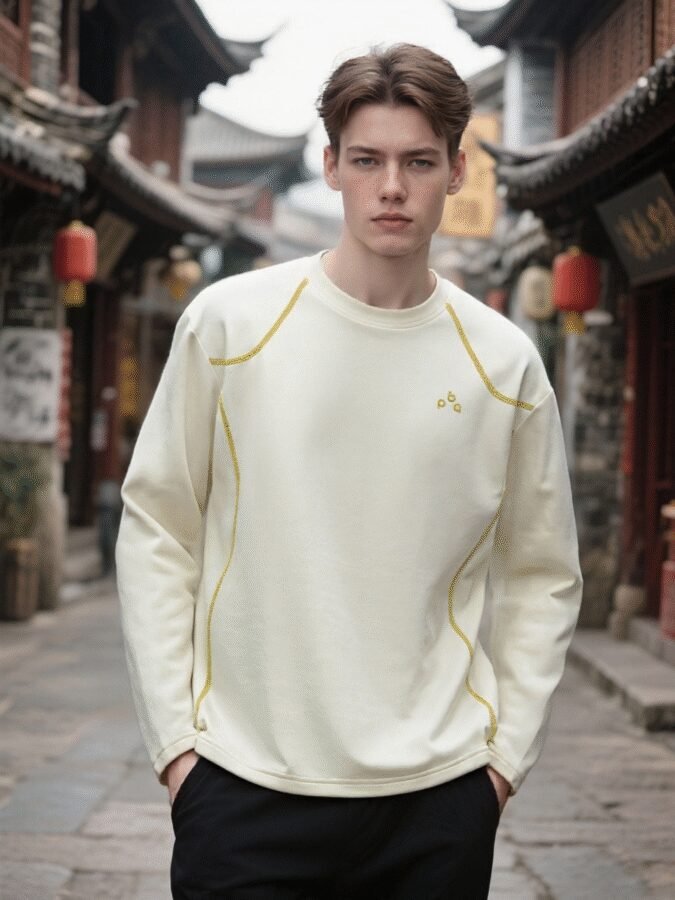 NEW Premium Contrast Stitch Sweatshirt | Style 88206# | Wholesale Original Streetwear - Image 3
