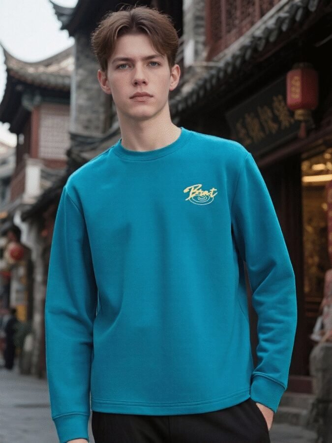 New Retro Outdoor Sweatshirt | Flocked Foam Crewneck 88211# | Wholesale Streetwear - Image 25