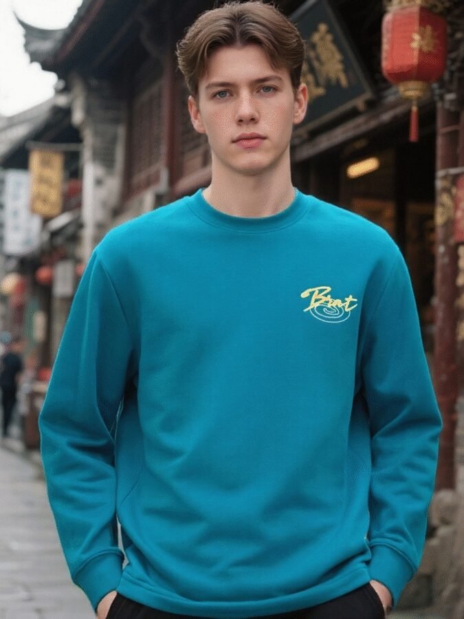 New Retro Outdoor Sweatshirt | Flocked Foam Crewneck 88211# | Wholesale Streetwear - Image 24